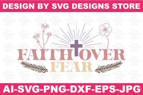 Faith Over Fear Jesus Graphics for Local Crafts Branding