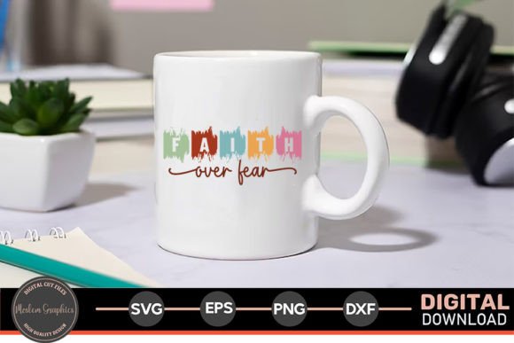 Faith Over Fear Jesus Retro SVG for Crafts & Graphics