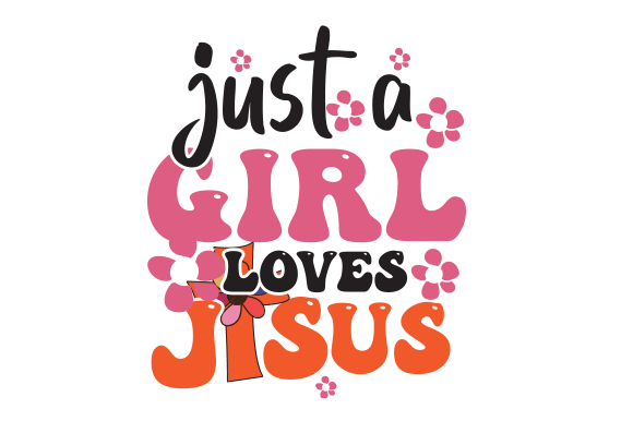 Just a Girl Who Loves Jesus Retro PNG: Graphics & Crafts