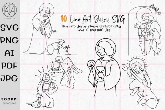 Line Art Jesus SVG: Graphics & Illustrations Review