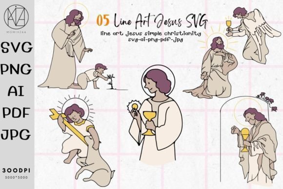 Line Art Jesus’s Prayer Wishes SVG Review