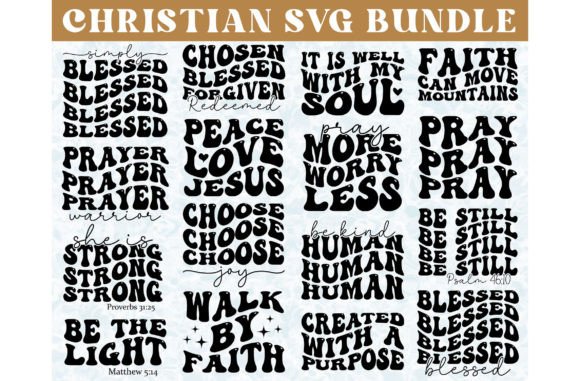Retro Christian SVG Graphics for Editorial Crafts